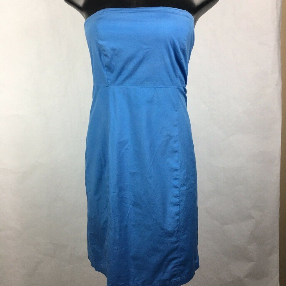 Gap Sz 4 Blue Strapless Dress Empire Waist